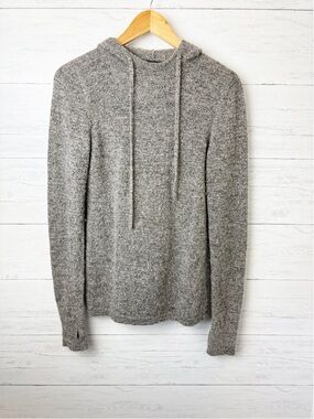 Peruvian Connection Alpaca Wool Hoodie Heathered Grey XS - Neutral Long Length